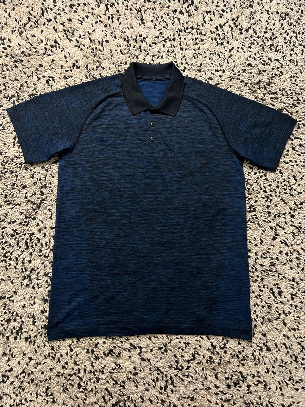 Lululemon Metal Vent Tech Polo Shirt Heather Blue Short Sleeve Men’s Size Large